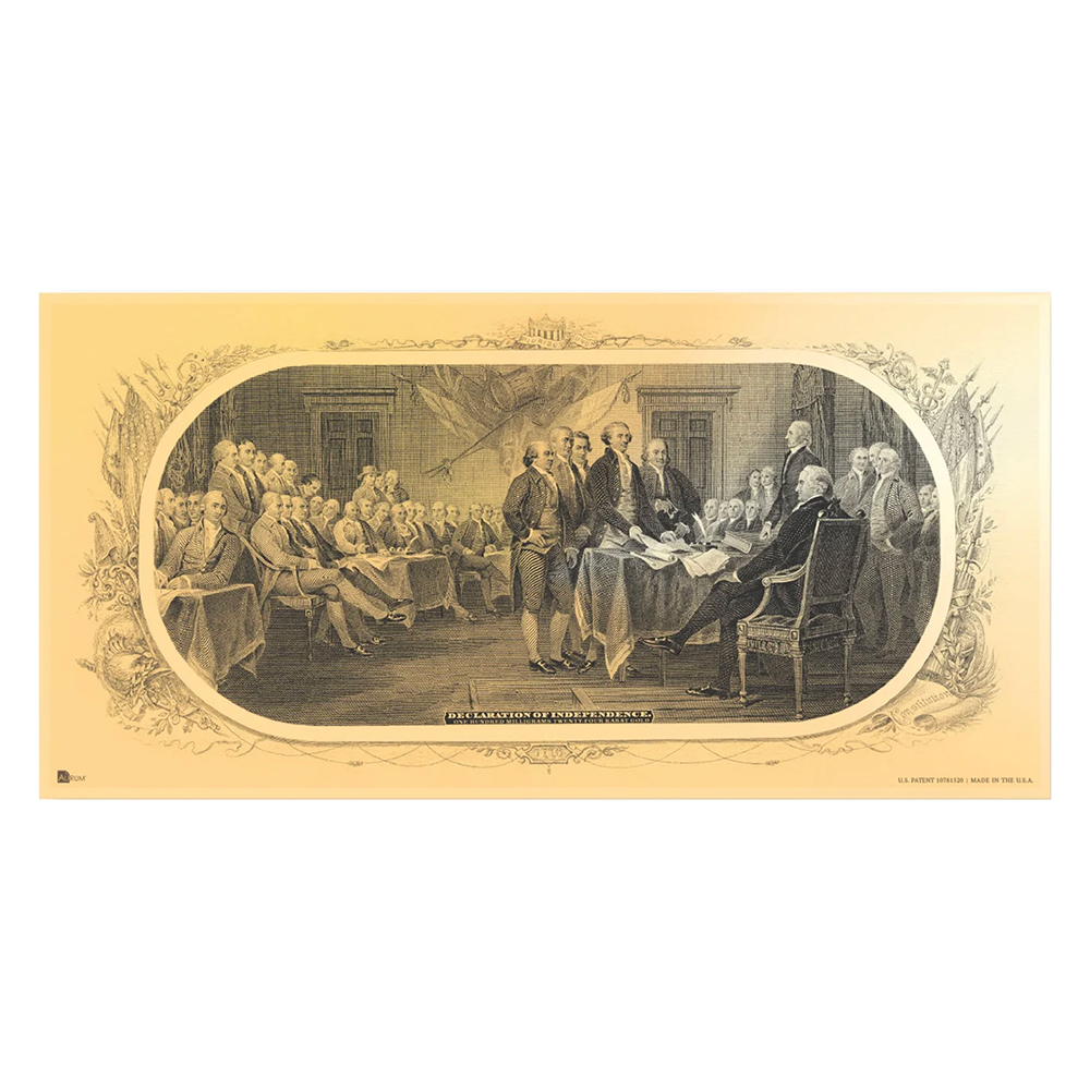 The Trumbull Declaration of Independence 100MG .999 Gold
