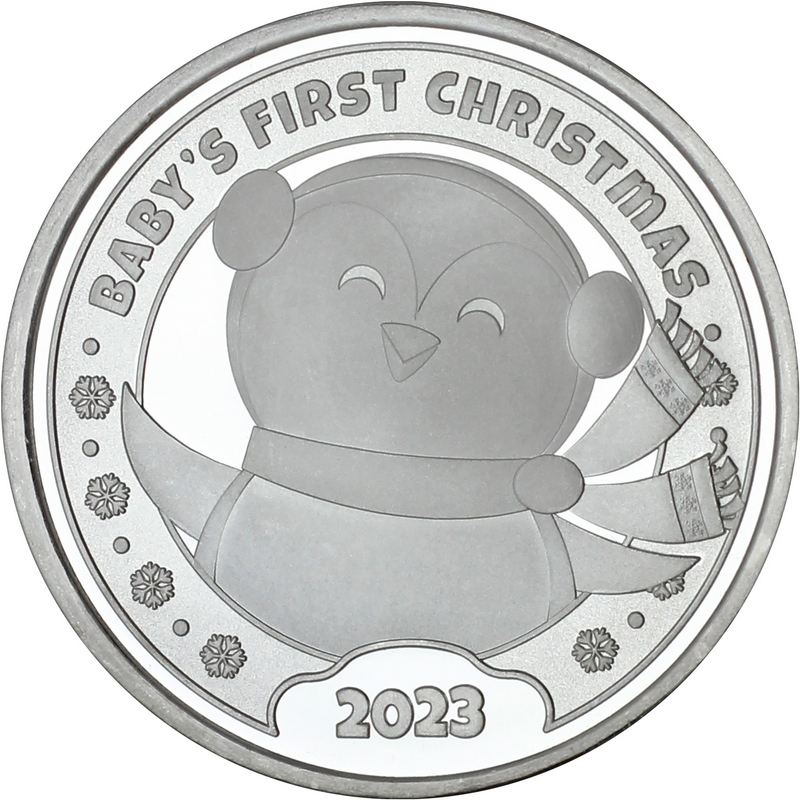 2023 Baby's First Christmas Penguin 1oz .999 Silver Round (X-14)