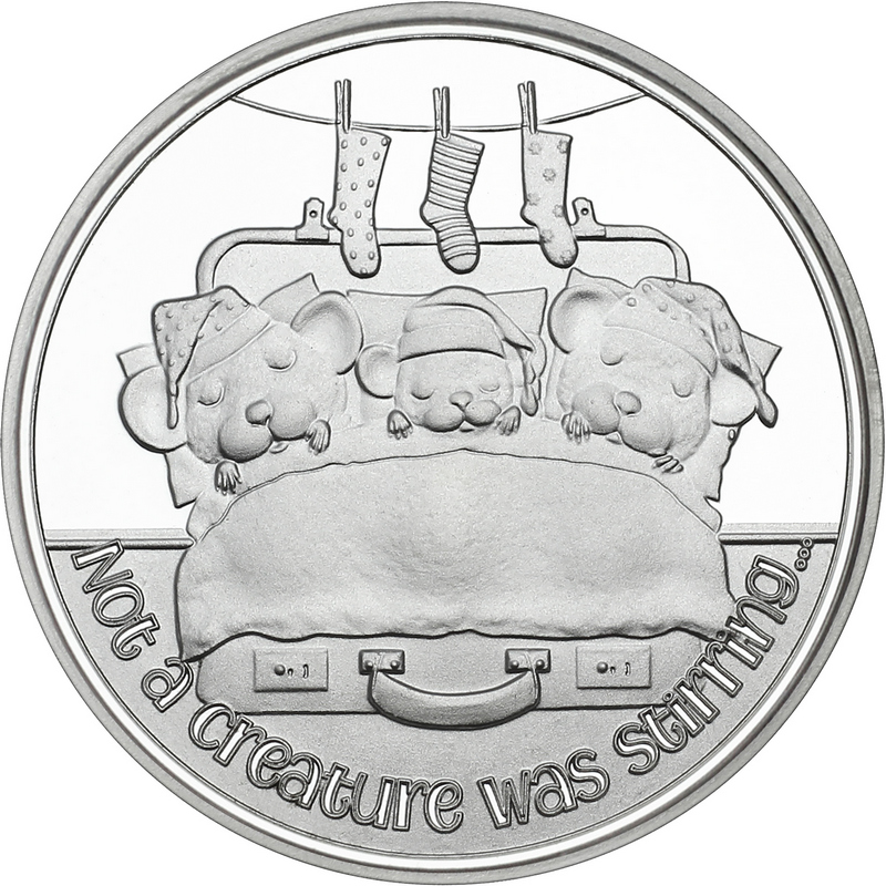 2022 Not a Creature Was Stirring...Mouse Family 1oz Silver Round (X-5)